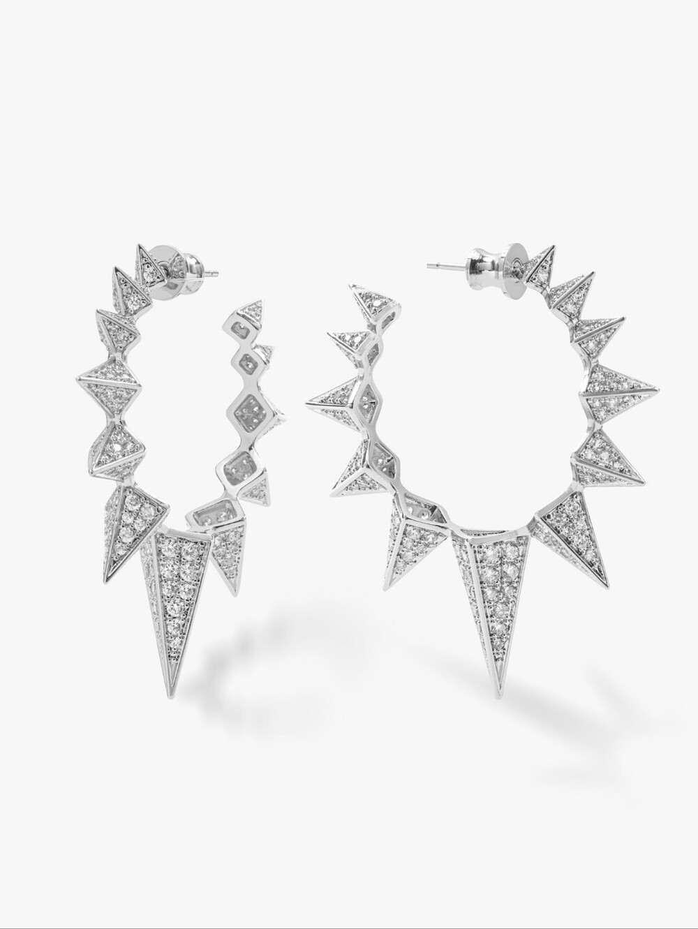 NWT Melinda Maria Mama Gabriella Spiked Hoop Earrings in Silver
